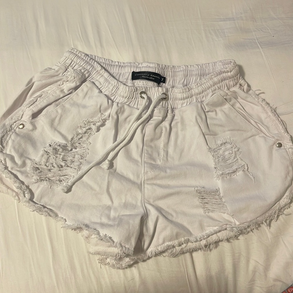 Draw String Denim Shorts